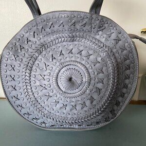 Anthropologie Woven Faux Leather tote purse